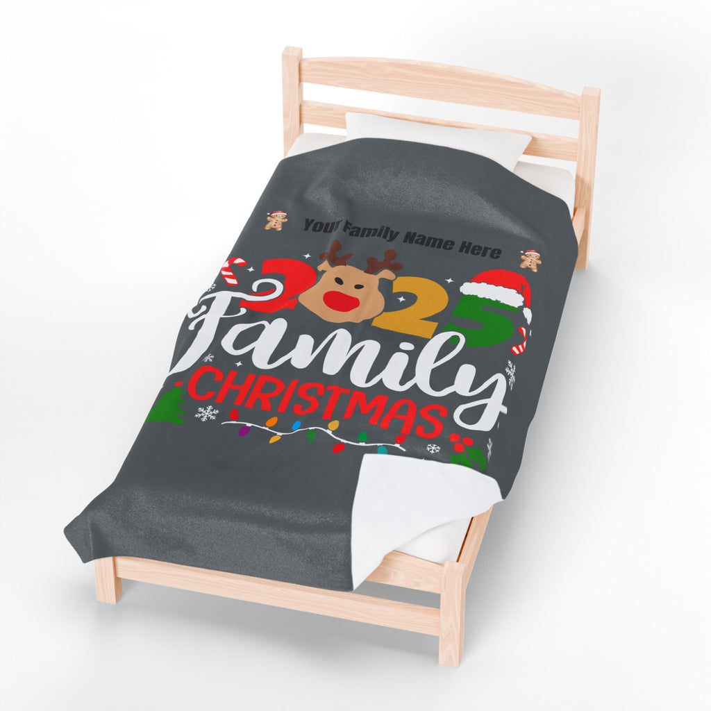 Personalized Christmas Crew Velveteen Plush Blanket Large— "Making Memories Together"