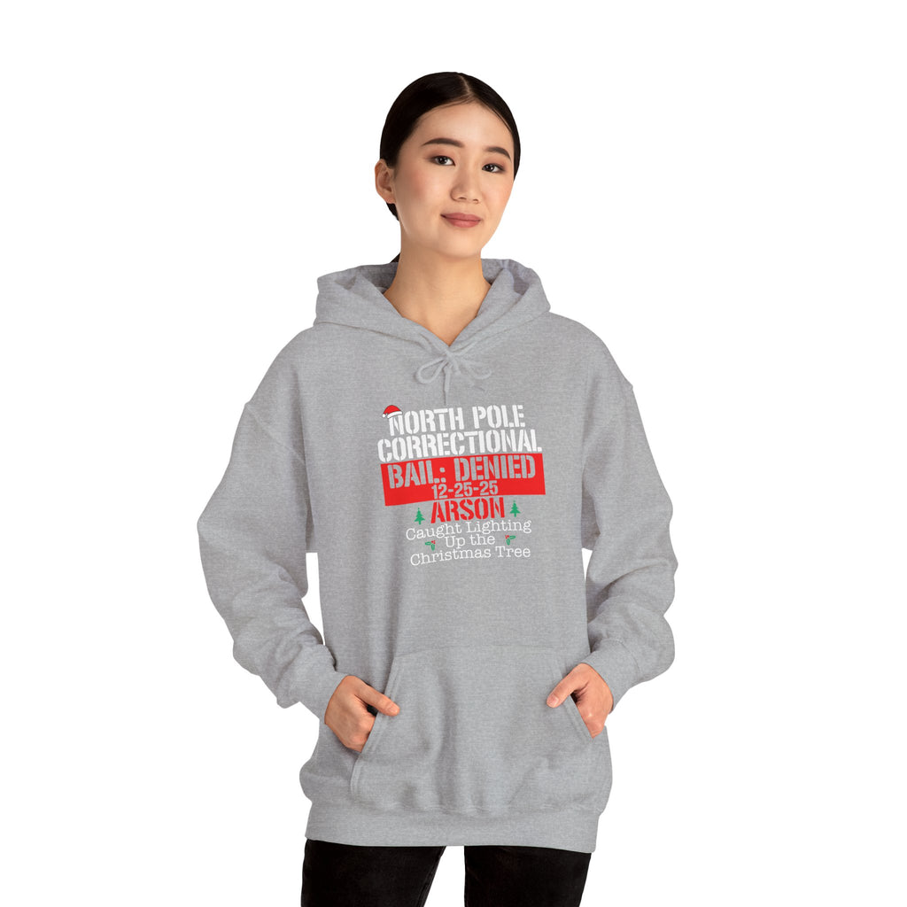 Naughty North Pole Hoodie - Christmas Humor Sweatshirt for Holiday Cheer