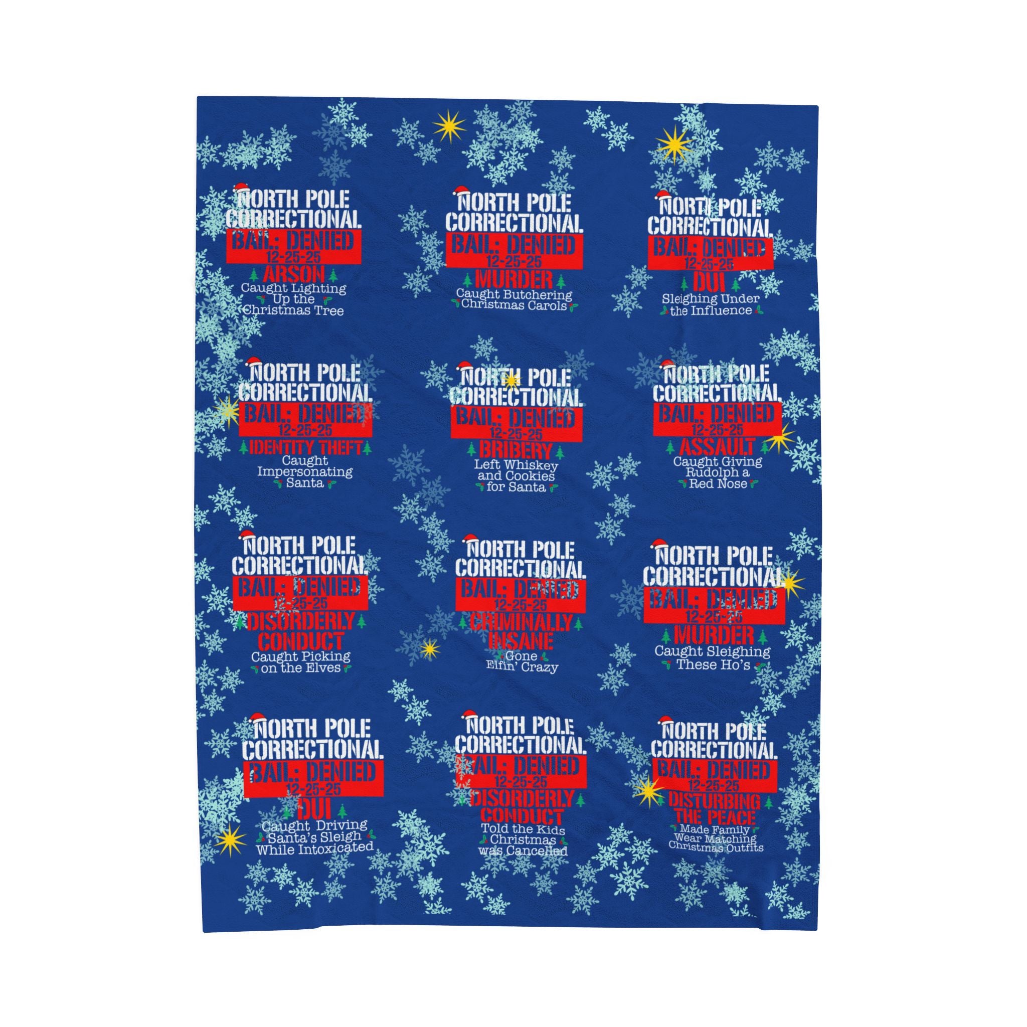North Pole Correctional Velveteen Plush Blanket - Cozy Holiday Throw