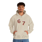 67 Floral Patch Hoodie – Vintage Number Graphic Hooded Sweatshirt