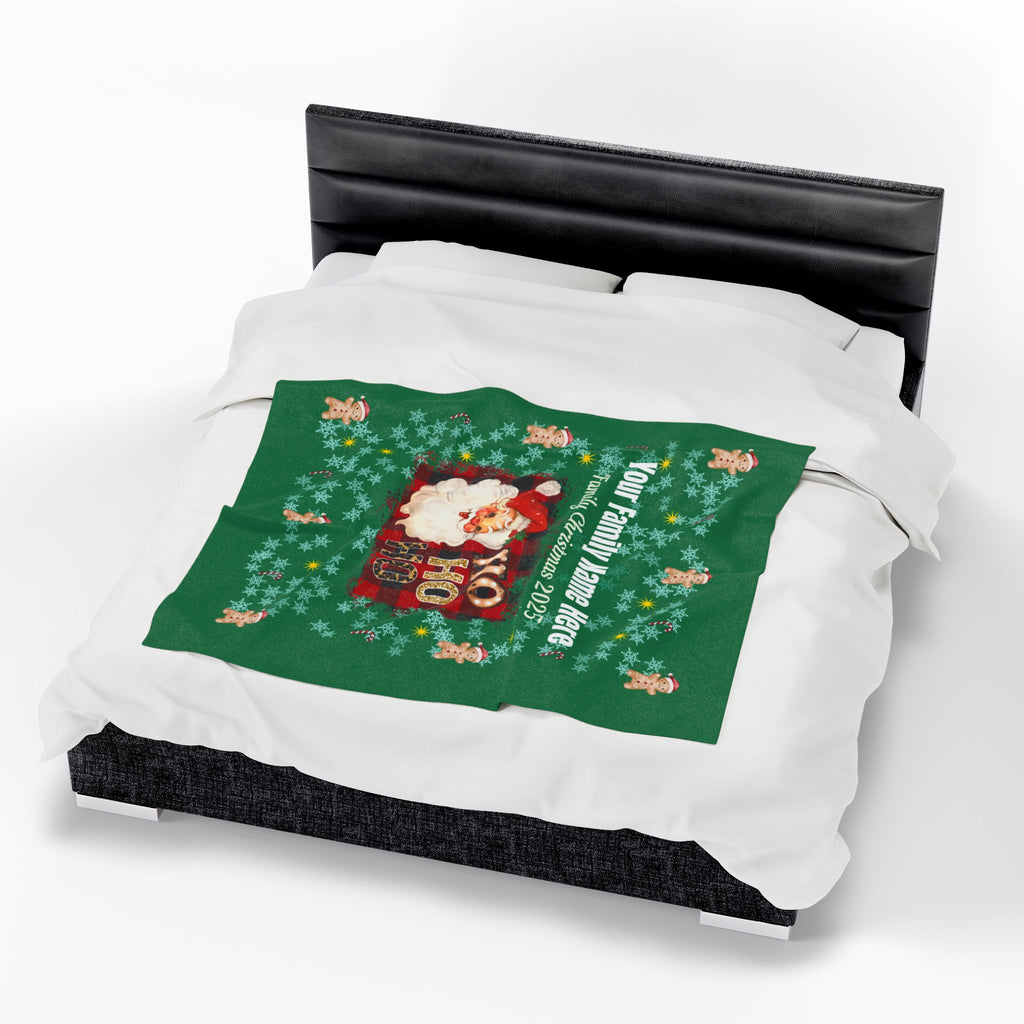 Personalized Christmas Santa Plush Blanket — 'Your Family Name Here' | Family Christmas 2025