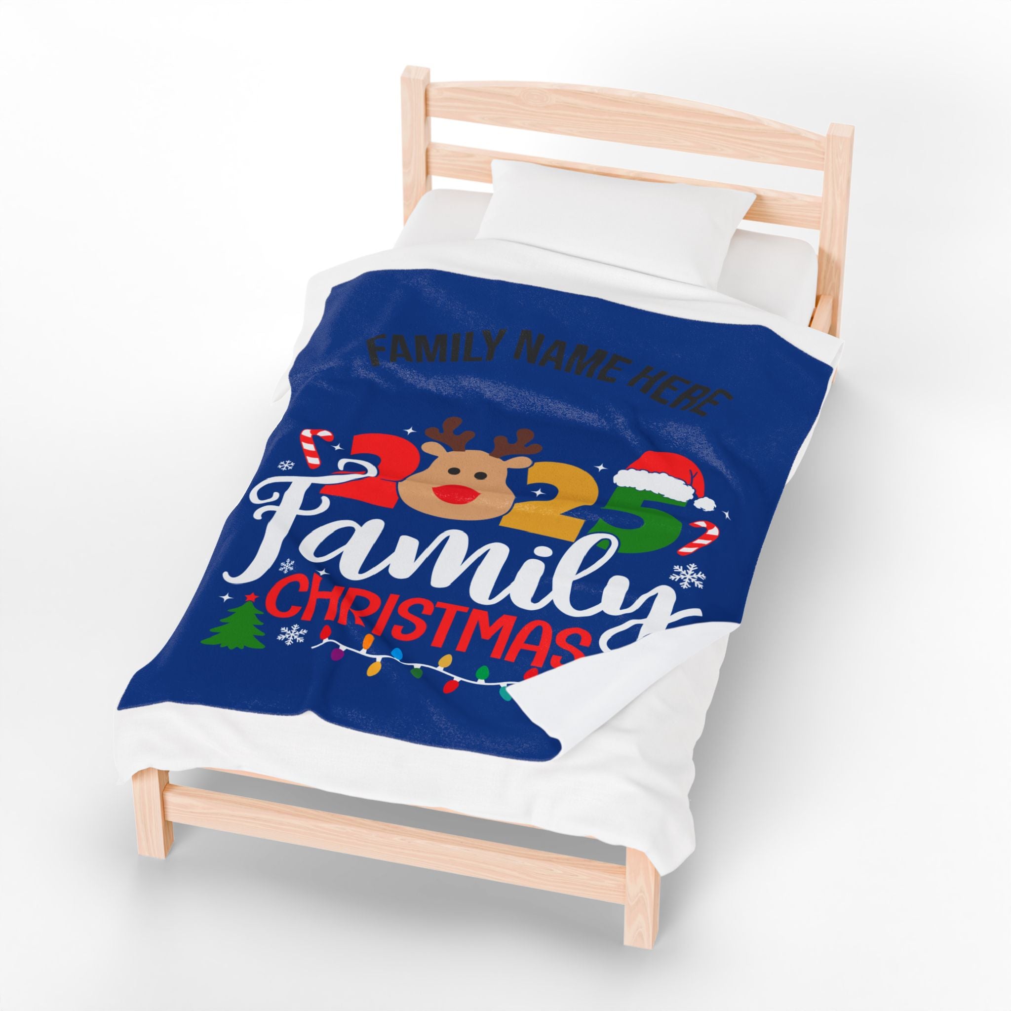 Personalized 2025 Family Christmas Blanket — Custom Name Holiday Plush Throw