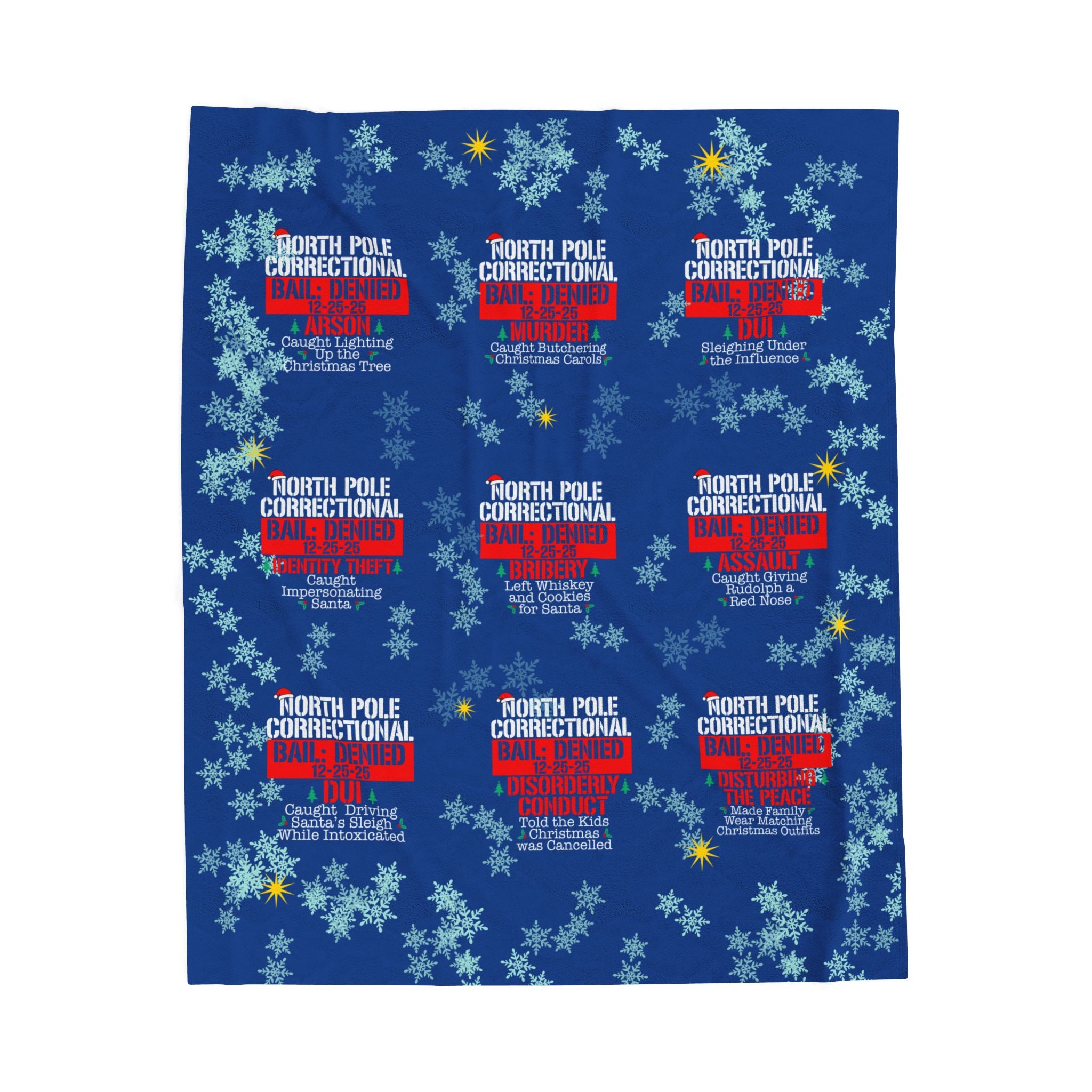 North Pole Correctional Velveteen Plush Blanket - Cozy Holiday Throw