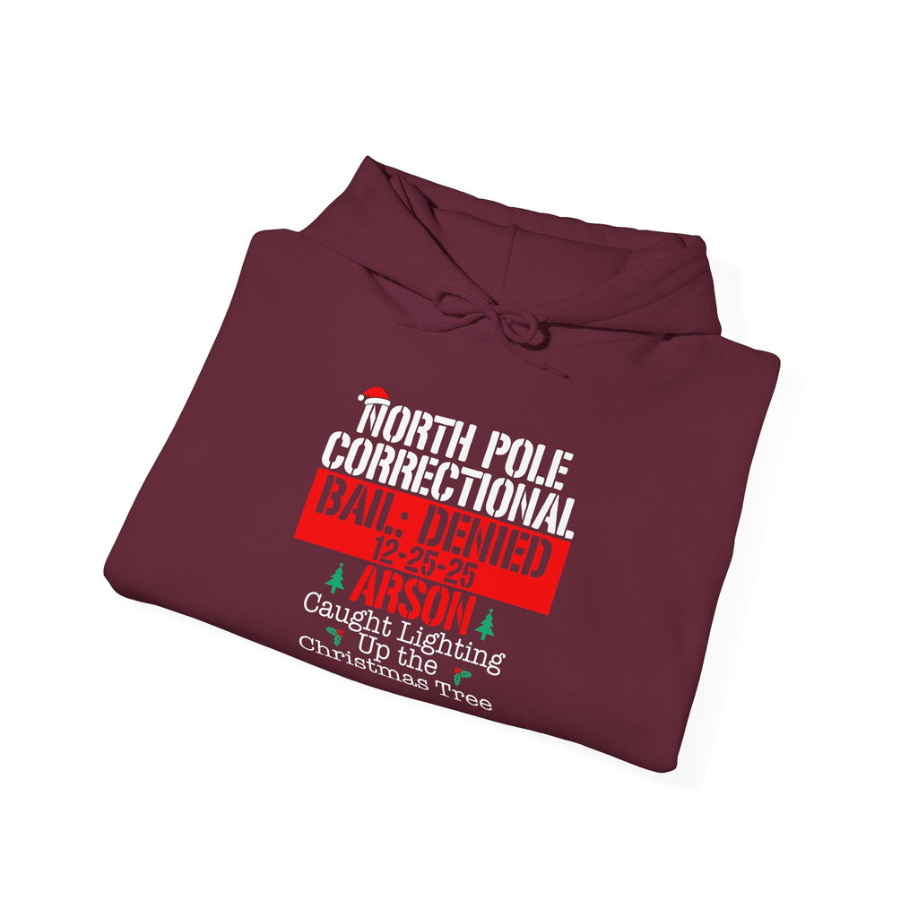 Naughty North Pole Hoodie - Christmas Humor Sweatshirt for Holiday Cheer