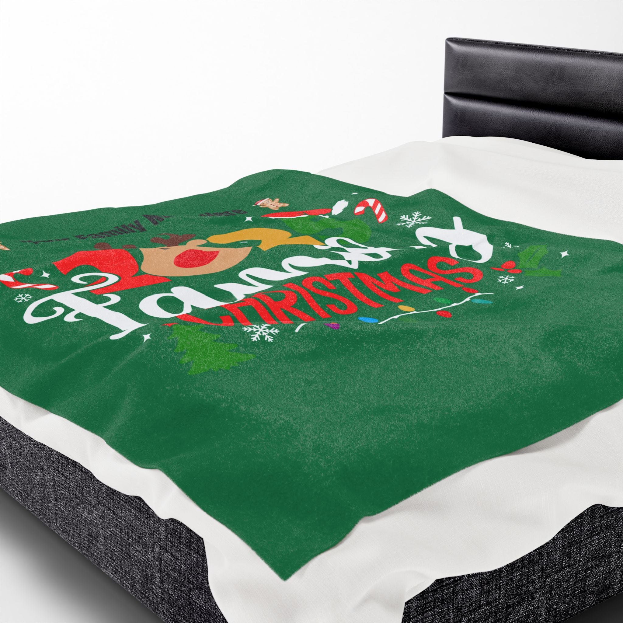 Personalized Christmas Crew Velveteen Plush Blanket Large — "Making Memories Together"