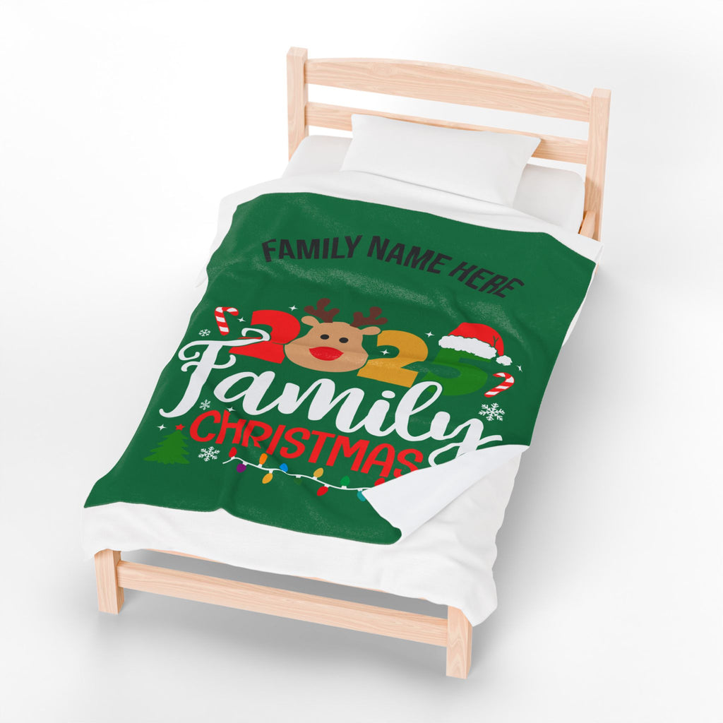 Personalized 2025 Family Christmas Blanket — Custom Name Holiday Plush Throw