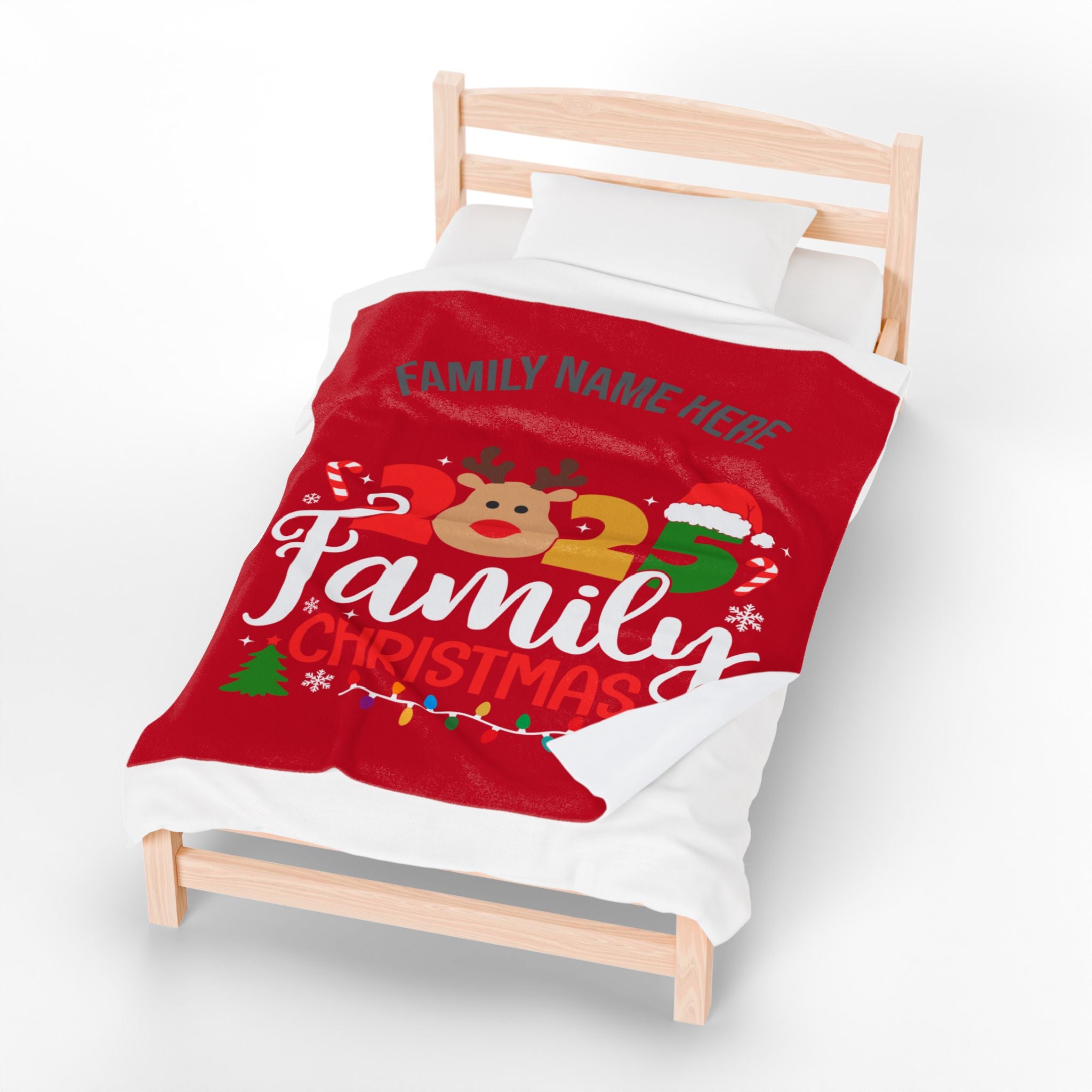 Personalized 2025 Family Christmas Blanket — Custom Name Holiday Plush Throw
