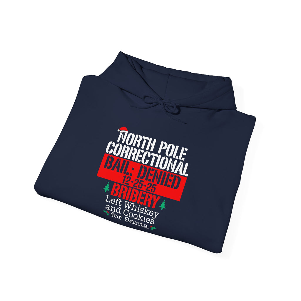 North Pole Correctional Hoodie - Holiday Humor Sweatshirt