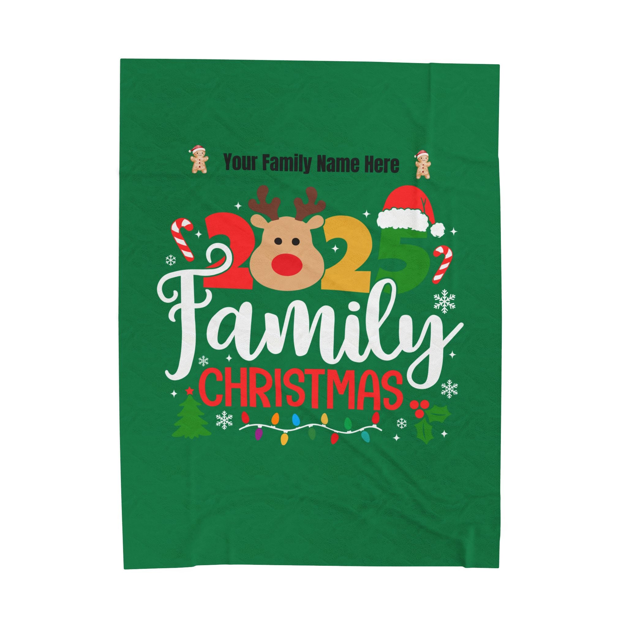 Personalized Christmas Crew Velveteen Plush Blanket Large — "Making Memories Together"