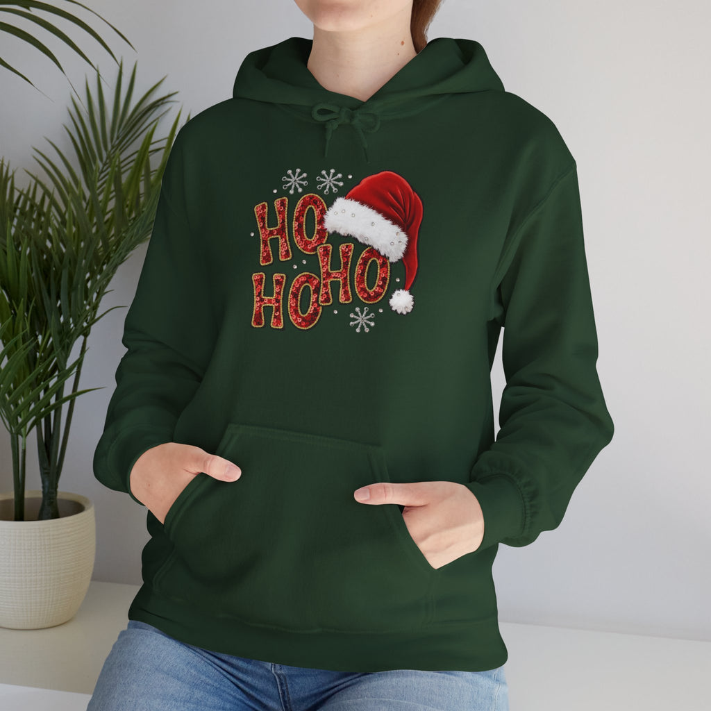 Ho Ho Ho Santa Hat Hoodie — Festive Christmas Pullover
