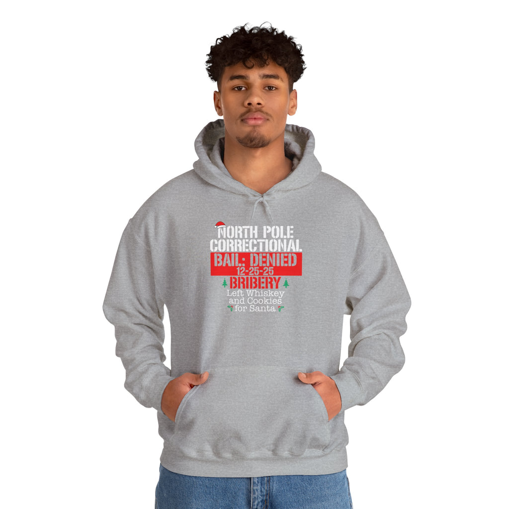 North Pole Correctional Hoodie - Holiday Humor Sweatshirt
