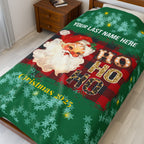 Personalized Christmas Santa Plush Blanket Large — 'Your Family Name Here' | Family Christmas 2025
