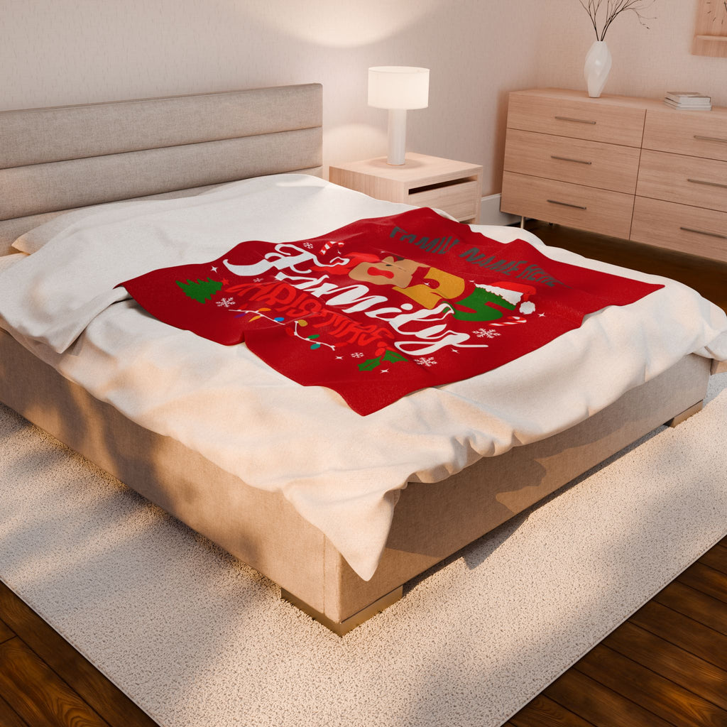 Personalized 2025 Family Christmas Blanket — Custom Name Holiday Plush Throw