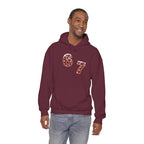 67 Floral Patch Hoodie – Vintage Number Graphic Hooded Sweatshirt