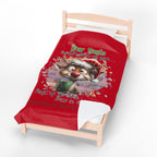 Christmas Reindeer Velveteen Plush Blanket – “Dear Santa I’ve Been Good All Year” Holiday Throw
