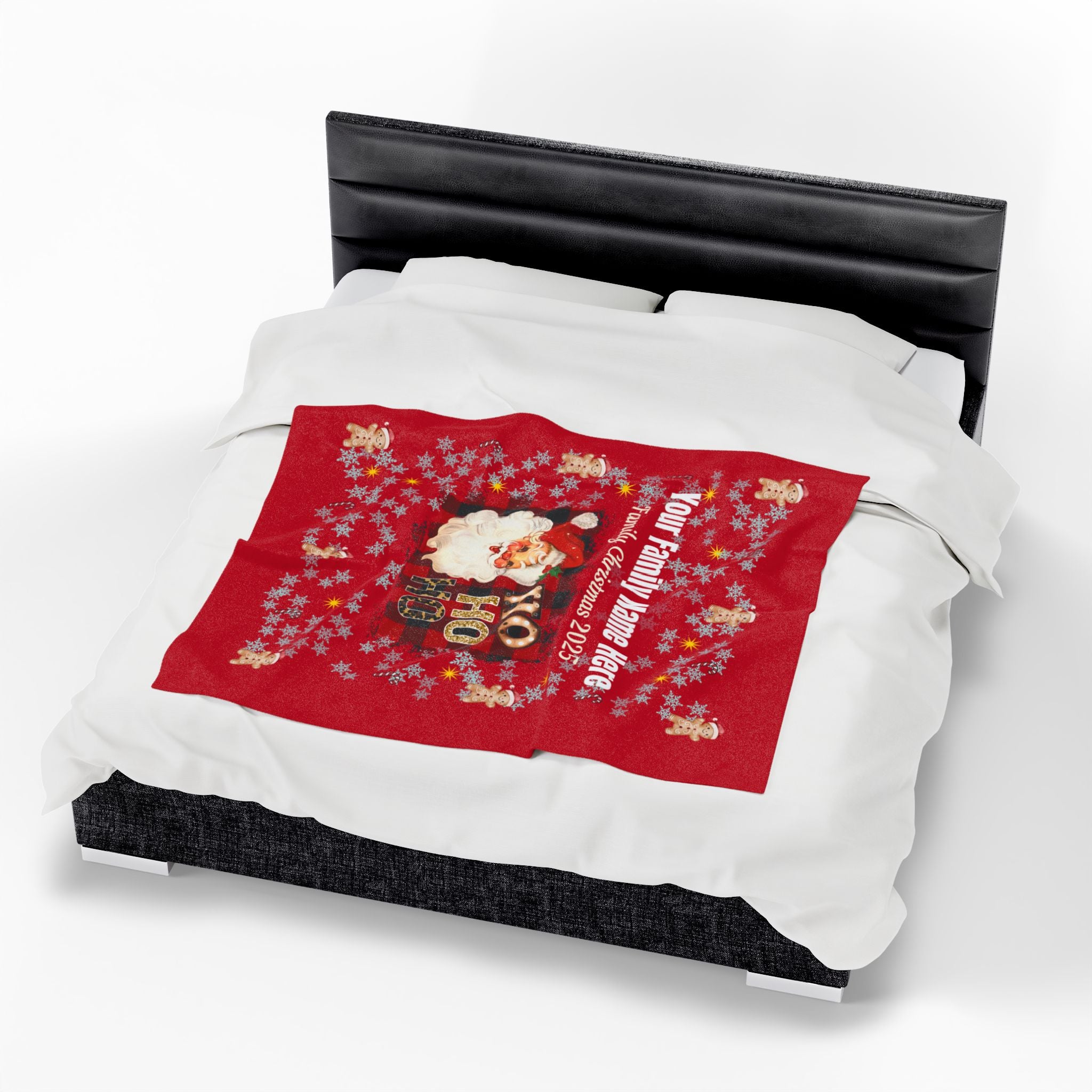 Personalized Christmas Santa Plush Blanket — 'Your Family Name Here' | Family Christmas 2025