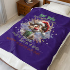 Christmas Reindeer Velveteen Plush Blanket – “Dear Santa I’ve Been Good All Year” Holiday Throw
