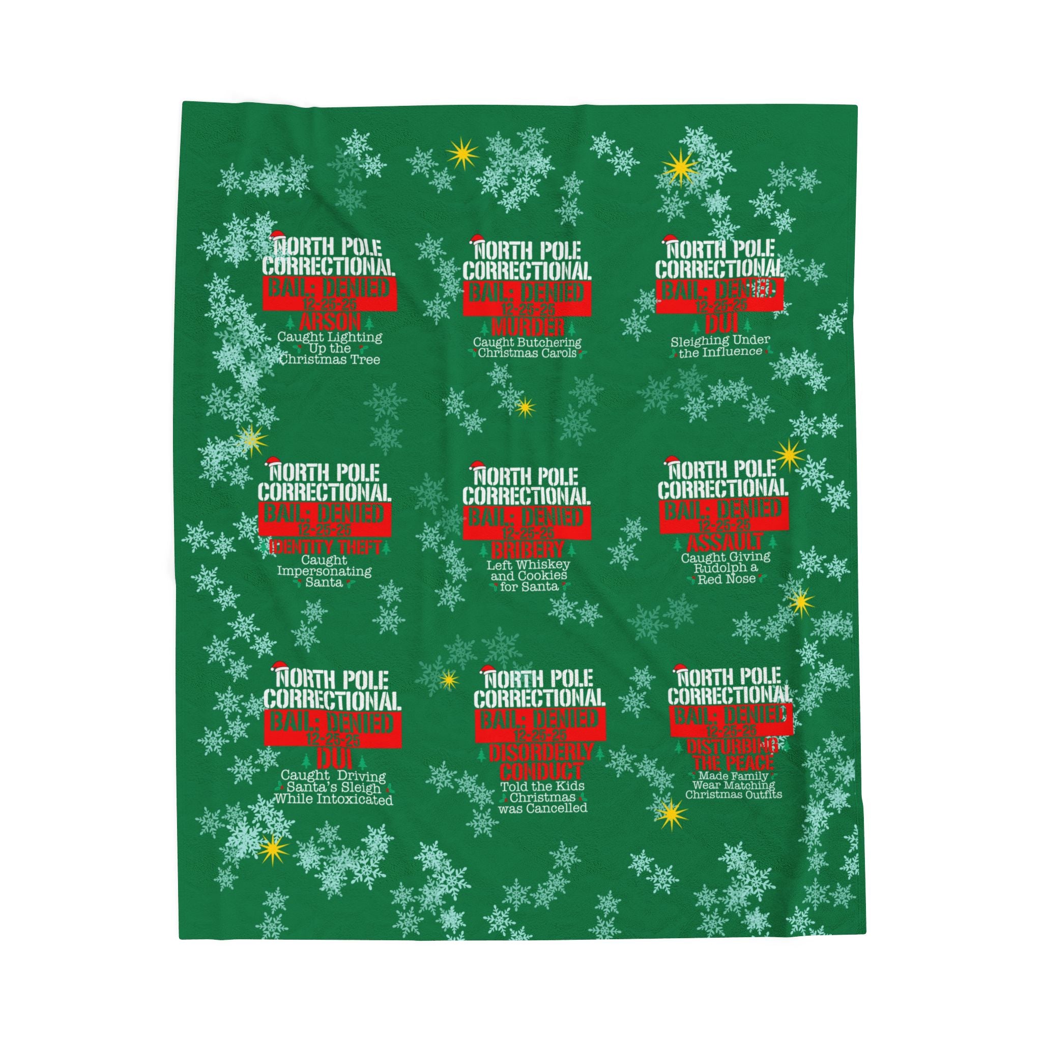 North Pole Correctional Velveteen Plush Blanket - Cozy Holiday Throw