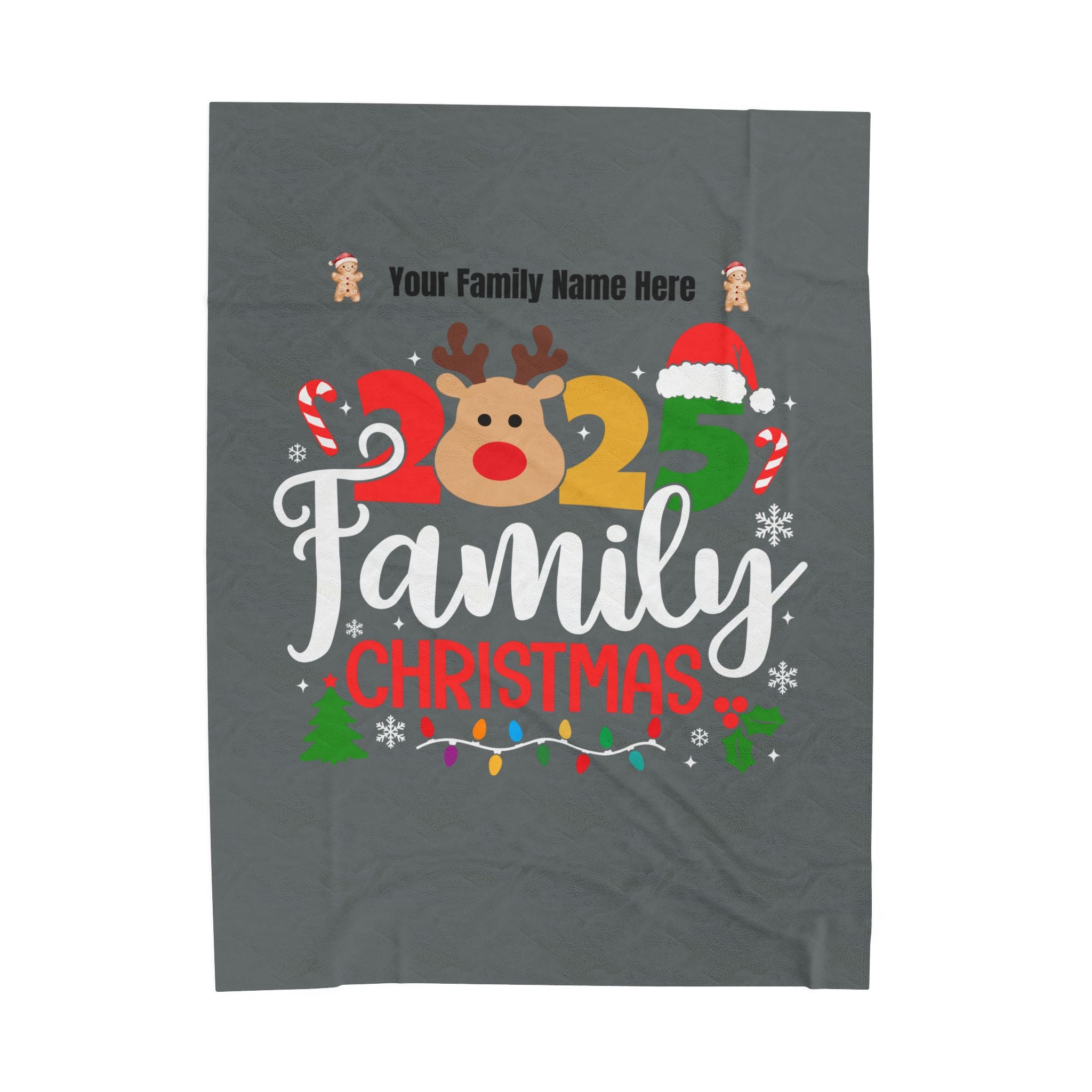 Personalized Christmas Crew Velveteen Plush Blanket Large— "Making Memories Together"
