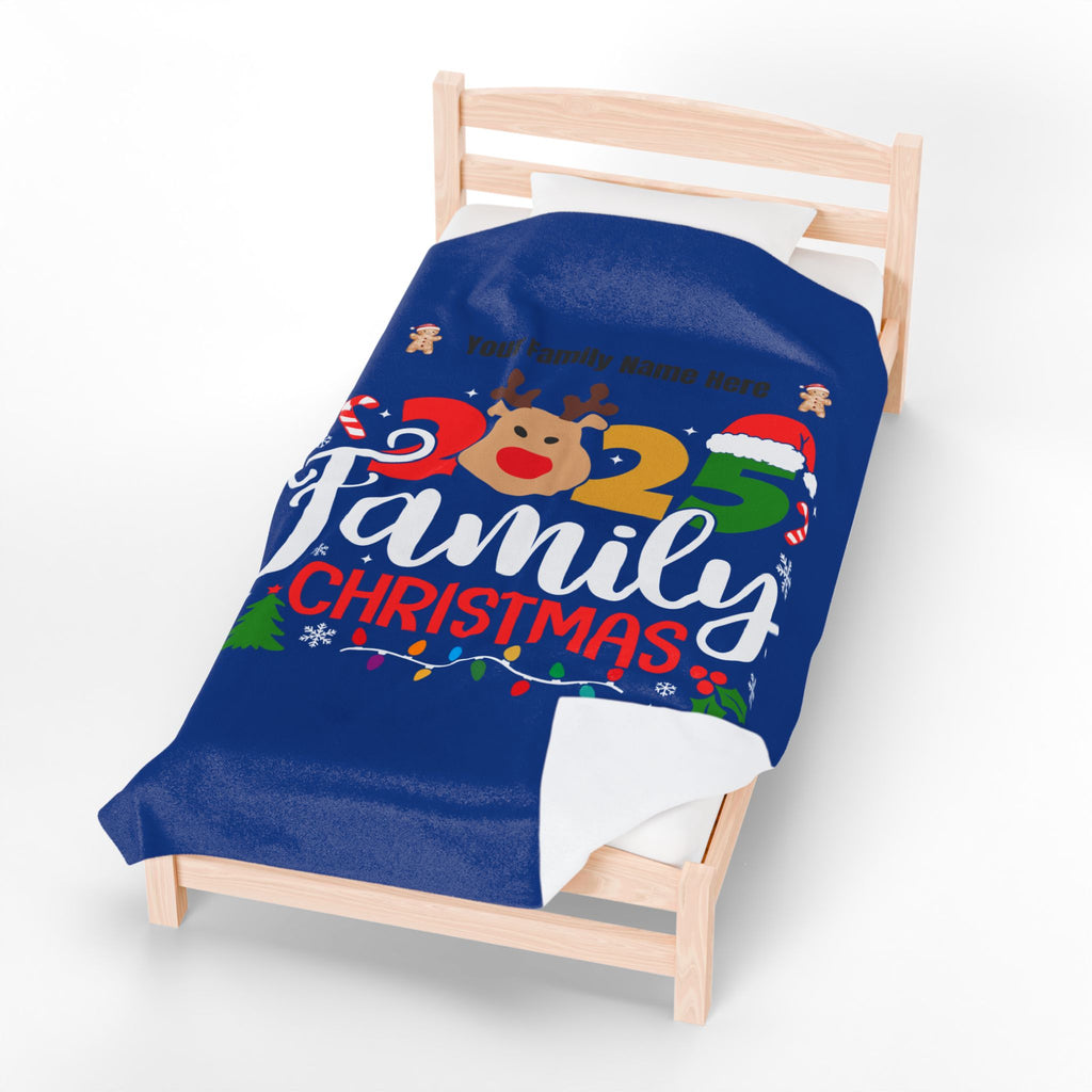 Personalized Christmas Crew Velveteen Plush Blanket Large — "Making Memories Together"