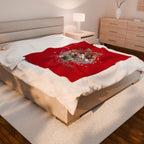 Christmas Reindeer Velveteen Plush Blanket – “Dear Santa I’ve Been Good All Year” Holiday Throw