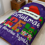Personalized Christmas Crew Velveteen Plush Blanket Large — "Making Memories Together"