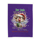 Christmas Reindeer Velveteen Plush Blanket – “Dear Santa I’ve Been Good All Year” Holiday Throw