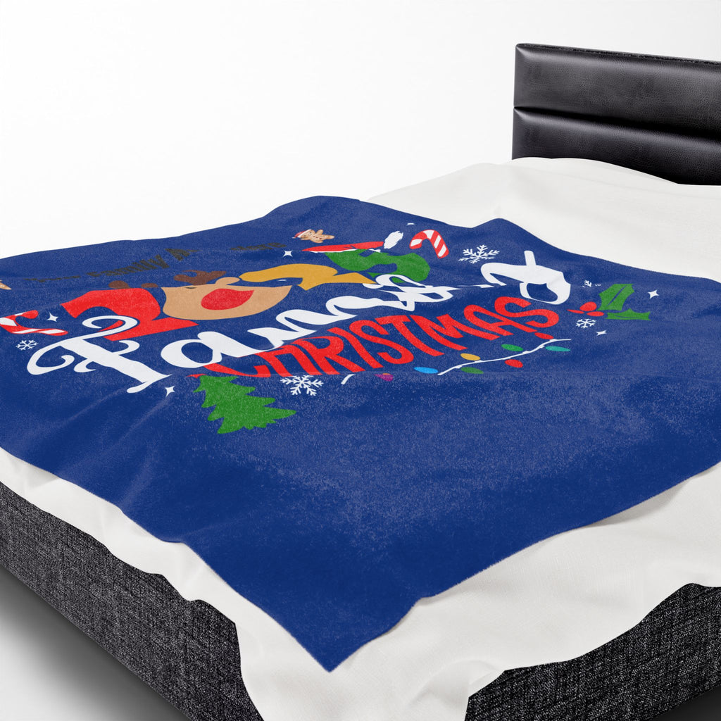 Personalized Christmas Crew Velveteen Plush Blanket Large — "Making Memories Together"
