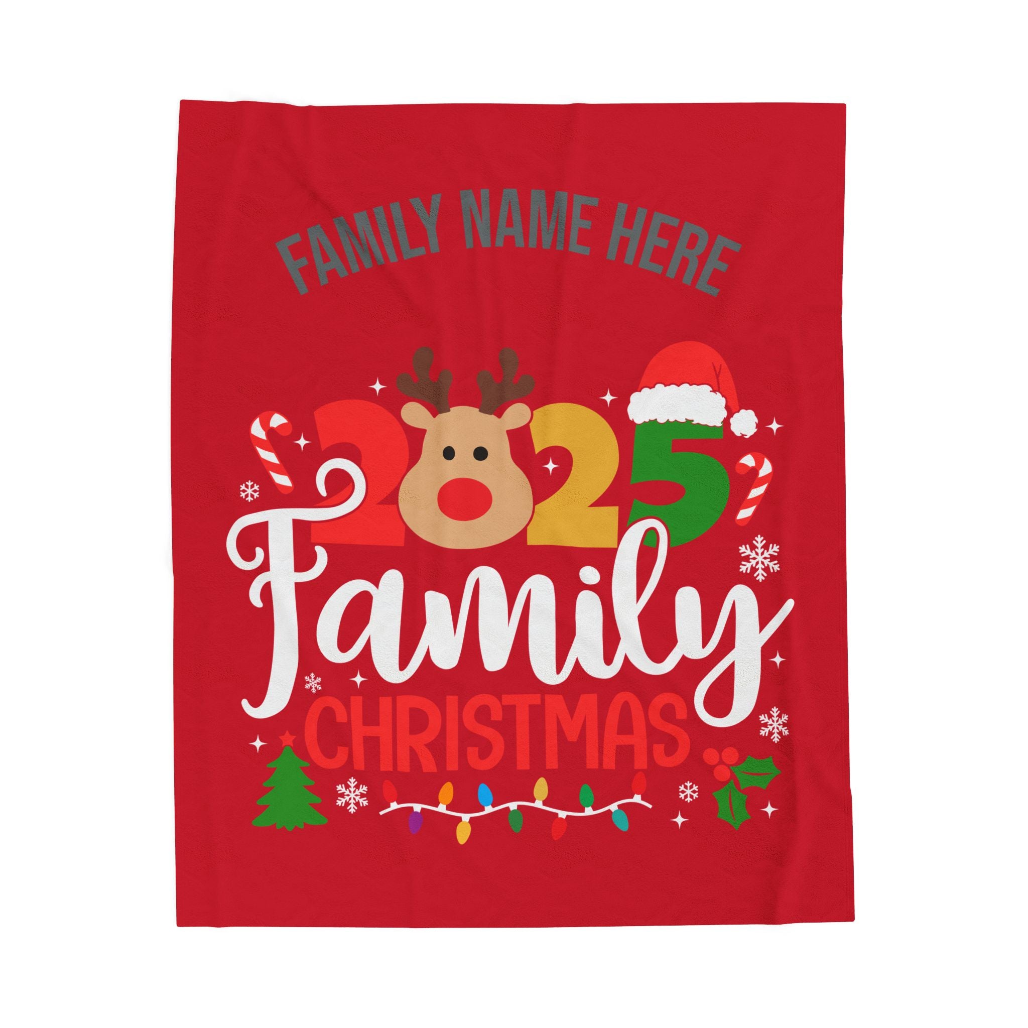 Personalized 2025 Family Christmas Blanket — Custom Name Holiday Plush Throw