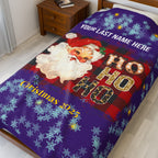 Personalized Christmas Santa Plush Blanket Large — 'Your Family Name Here' | Family Christmas 2025