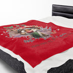 Christmas Reindeer Velveteen Plush Blanket – “Dear Santa I’ve Been Good All Year” Holiday Throw