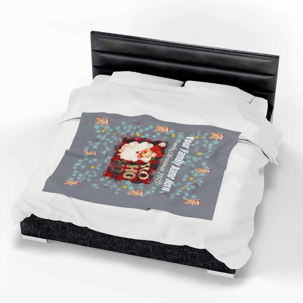 Personalized Christmas Santa Plush Blanket — 'Your Family Name Here' | Family Christmas 2025
