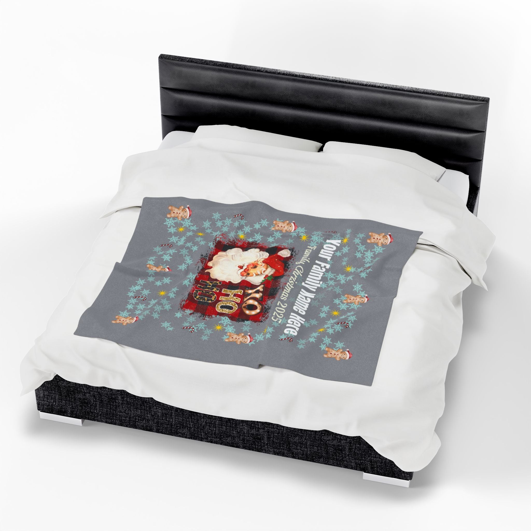 Personalized Christmas Santa Plush Blanket — 'Your Family Name Here' | Family Christmas 2025