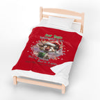 Christmas Reindeer Velveteen Plush Blanket – “Dear Santa I’ve Been Good All Year” Holiday Throw