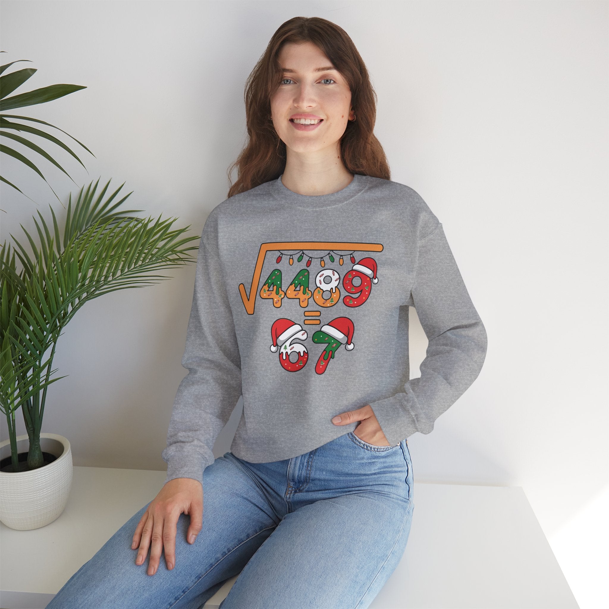 Christmas Math Crewneck Sweatshirt with Holiday Fun Design