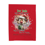 Christmas Reindeer Velveteen Plush Blanket – “Dear Santa I’ve Been Good All Year” Holiday Throw