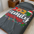 Personalized Christmas Crew Velveteen Plush Blanket Large— "Making Memories Together"