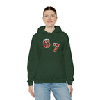 67 Floral Patch Hoodie – Vintage Number Graphic Hooded Sweatshirt