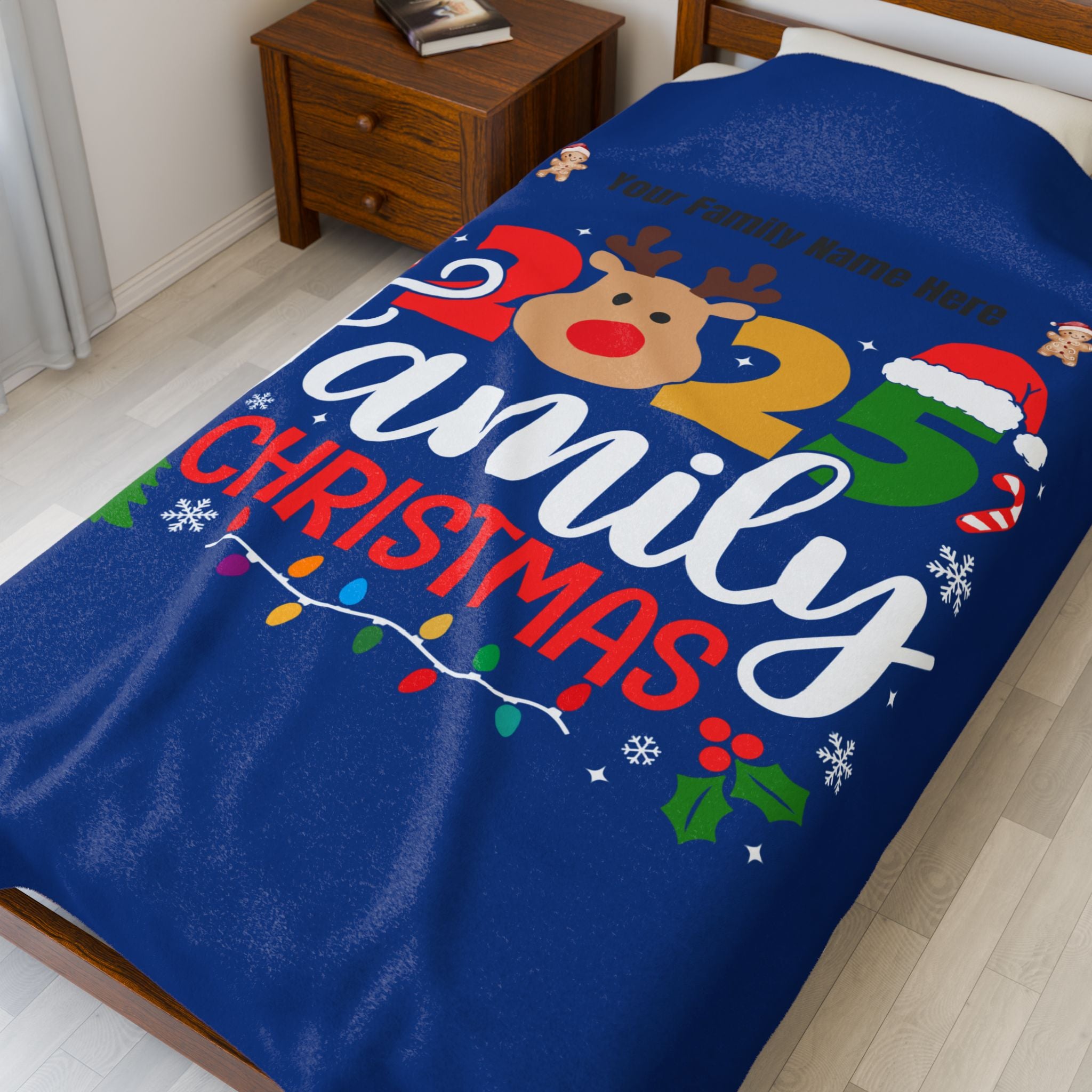 Personalized Christmas Crew Velveteen Plush Blanket Large — "Making Memories Together"