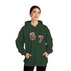 67 Floral Patch Hoodie – Vintage Number Graphic Hooded Sweatshirt