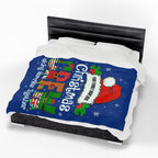 Personalized Christmas Crew Velveteen Plush Blanket Large — "Making Memories Together"