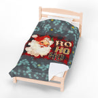 Vintage Santa 'Ho Ho Ho' Velveteen Plush Christmas Blanket — Cozy Holiday Throw