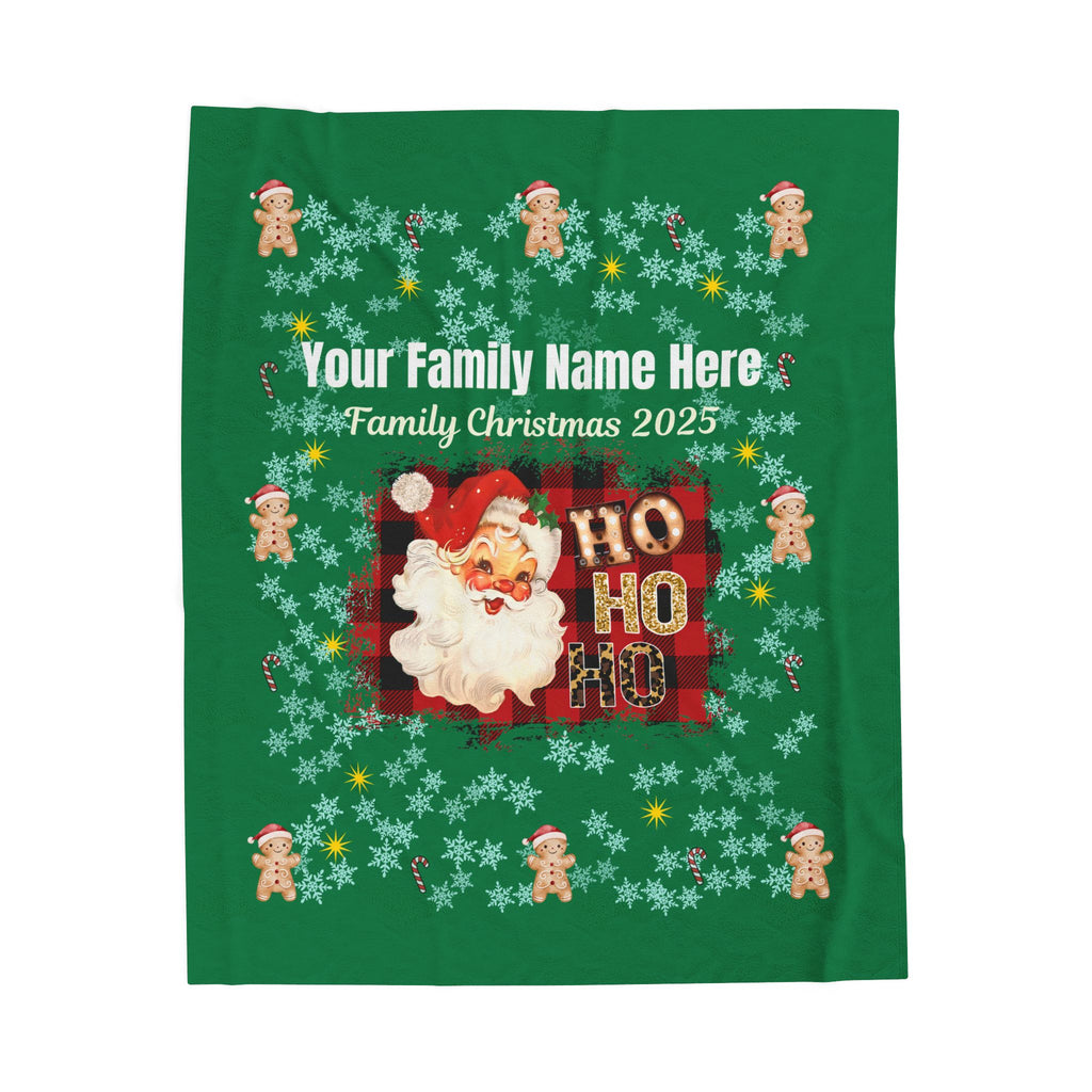 Personalized Christmas Santa Plush Blanket — 'Your Family Name Here' | Family Christmas 2025