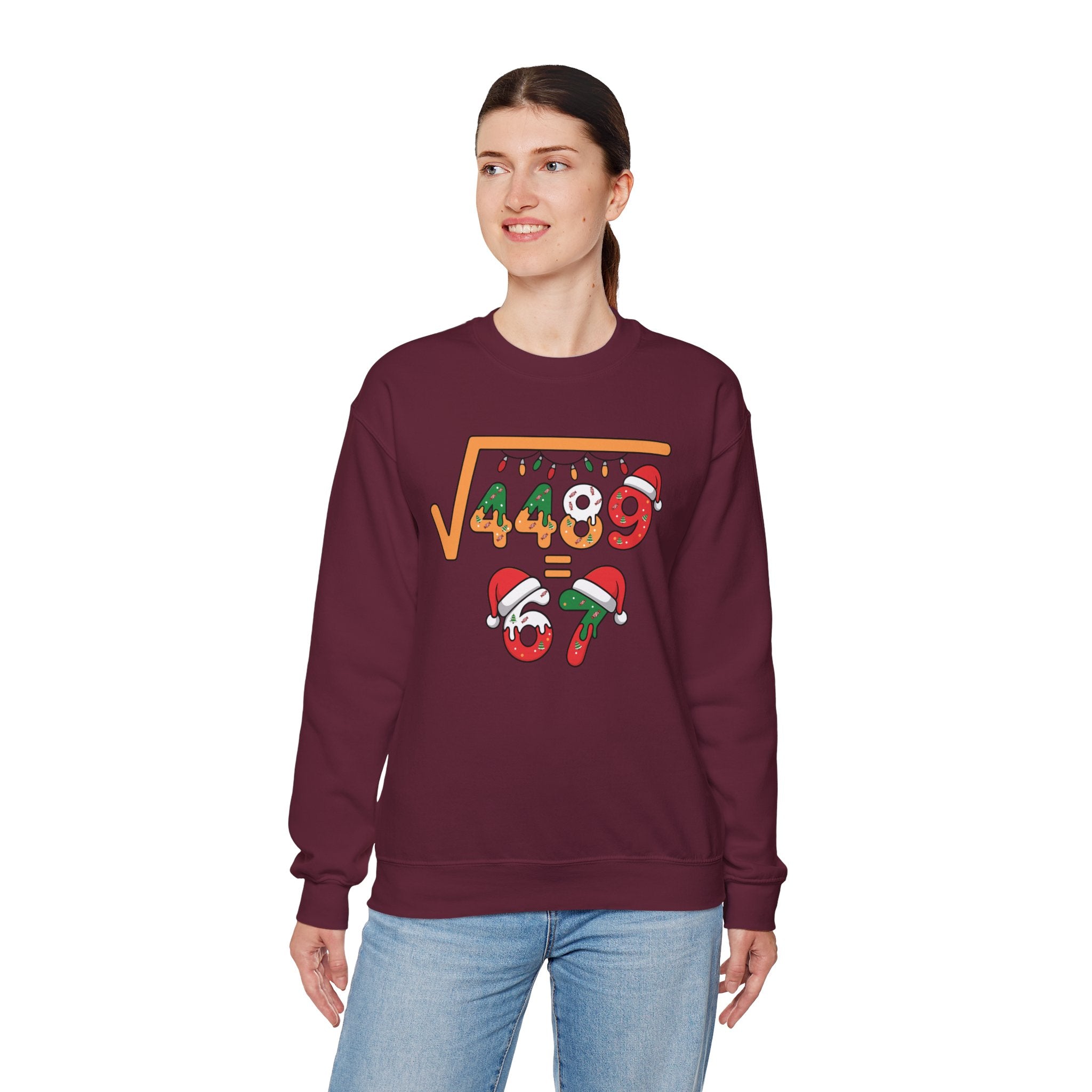 Christmas Math Crewneck Sweatshirt with Holiday Fun Design