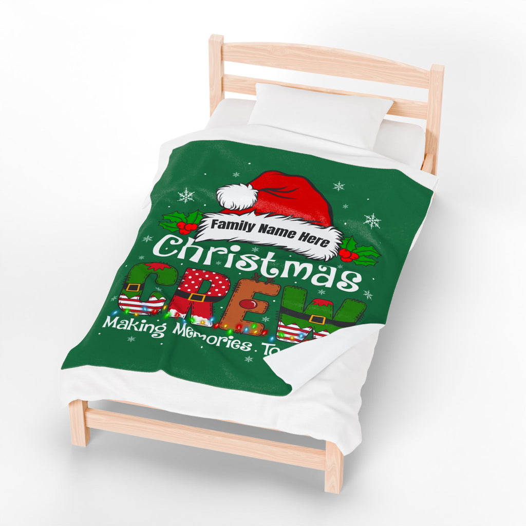 Personalized Christmas Crew Velveteen Plush Blanket — "Making Memories Together"