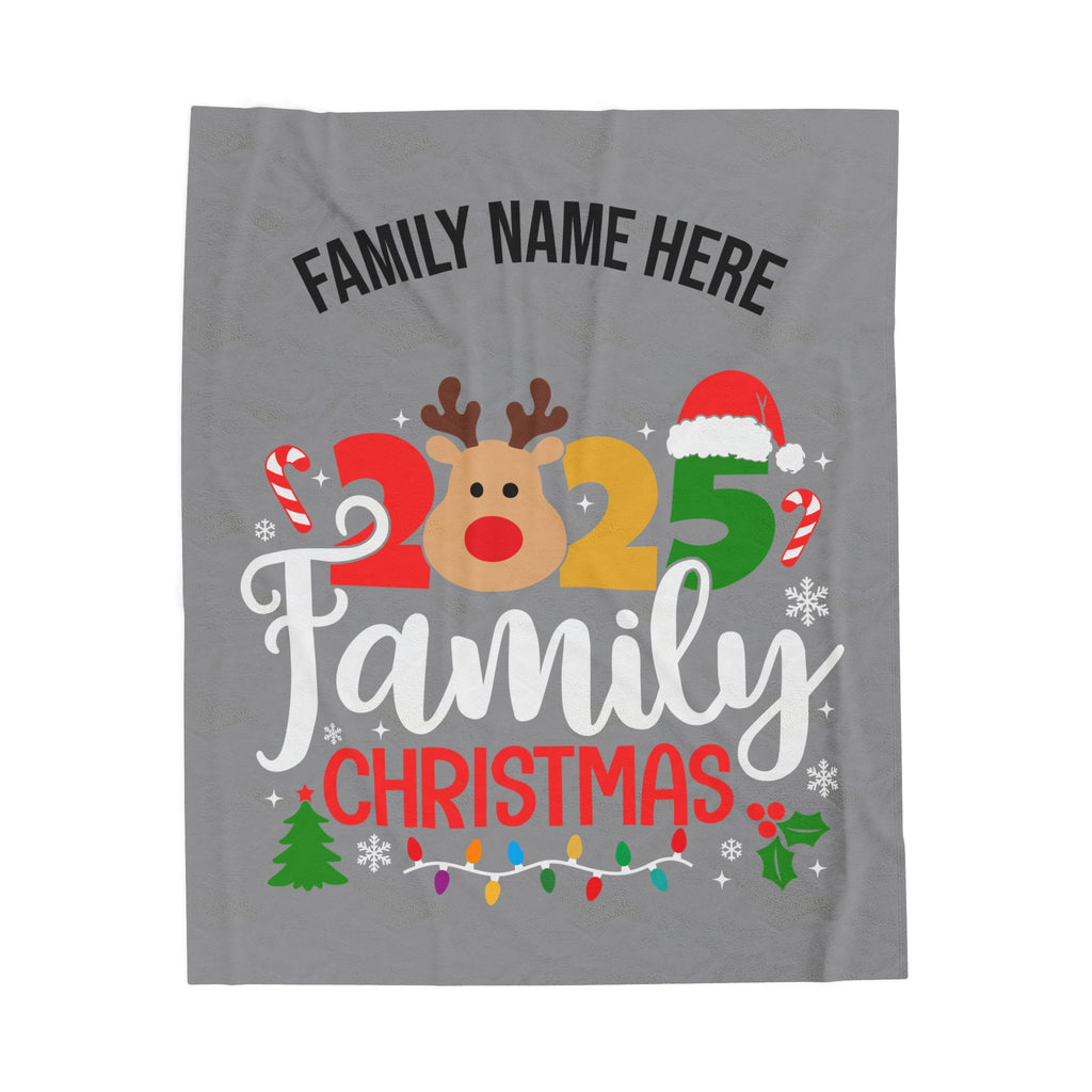 Personalized 2025 Family Christmas Blanket — Custom Name Holiday Plush Throw