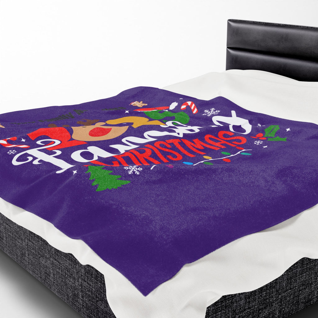 Personalized Christmas Crew Velveteen Plush Blanket Large — "Making Memories Together"