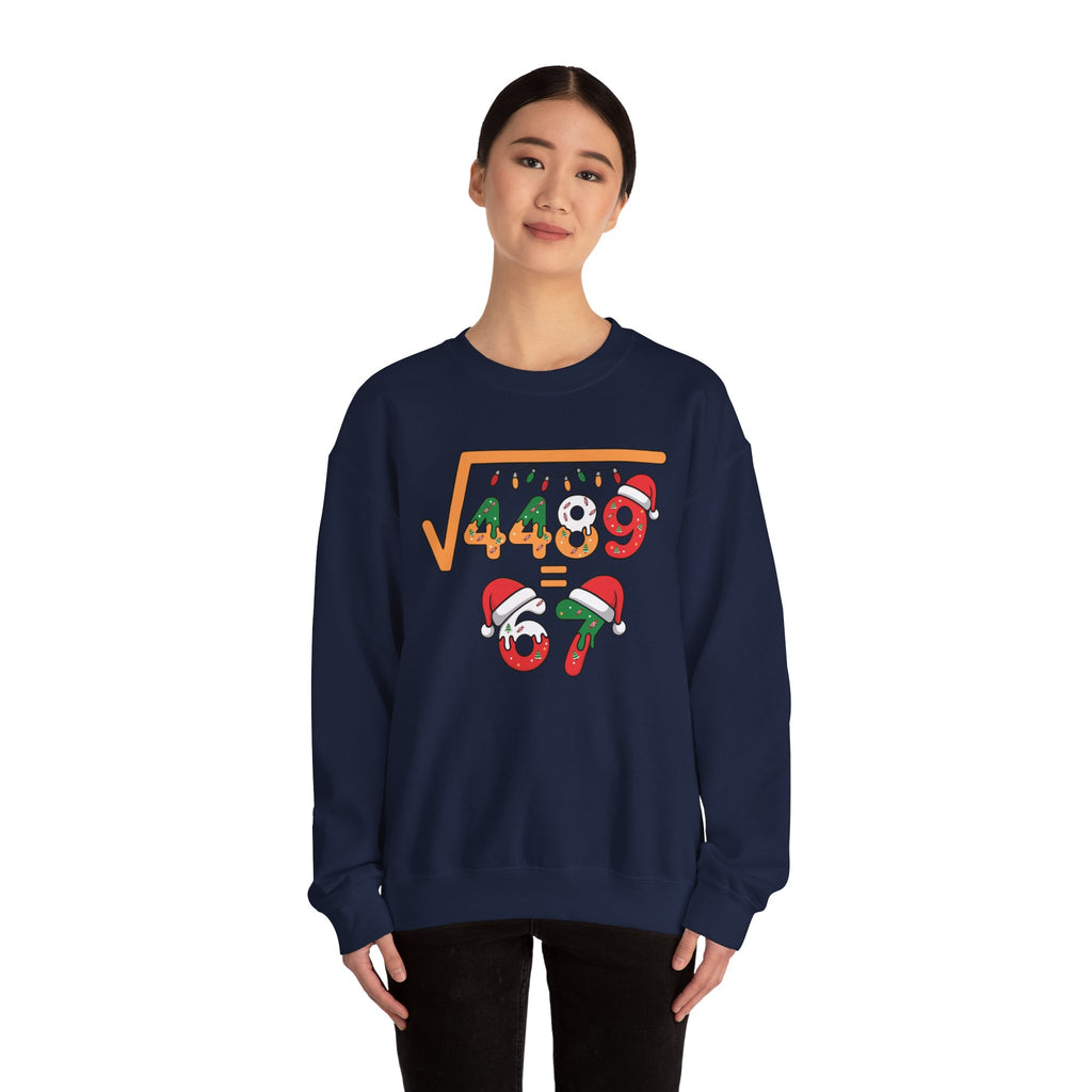 Christmas Math Crewneck Sweatshirt with Holiday Fun Design