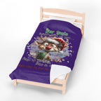 Christmas Reindeer Velveteen Plush Blanket – “Dear Santa I’ve Been Good All Year” Holiday Throw