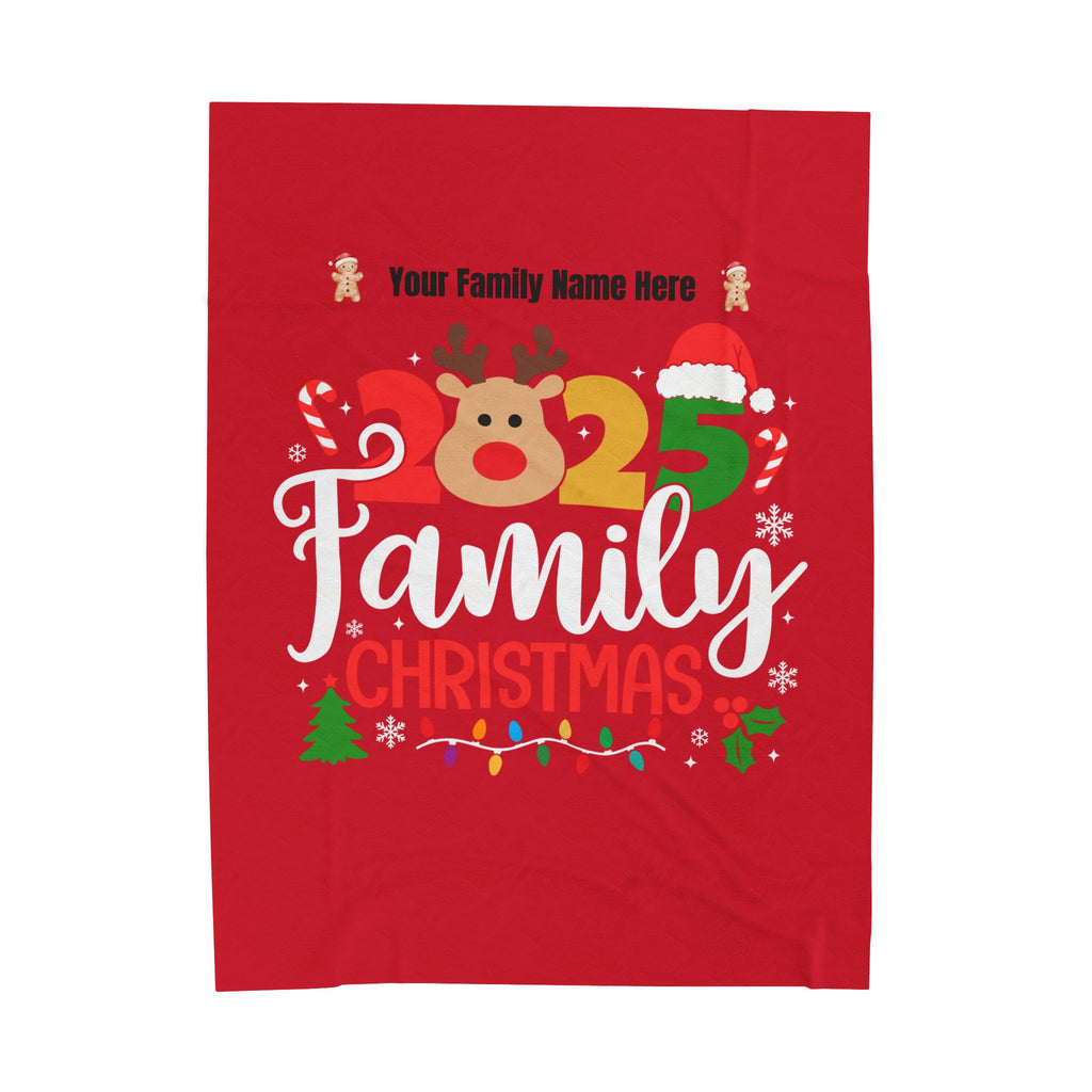 Personalized Christmas Crew Velveteen Plush Blanket Large — "Making Memories Together"